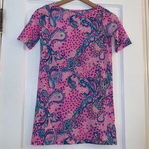 Lilly Pulitzer Girls Mini Marlowe Dress 8/10 Strut Your Stuff Plumeria Pink